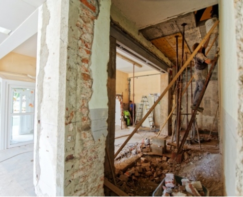 A property being renovated from scratch