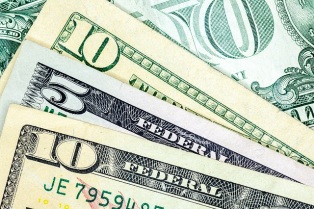 Close-up of dollar bills