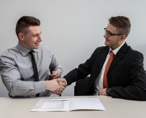 Signing a loan contract