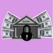illustration of a lock on bank loan